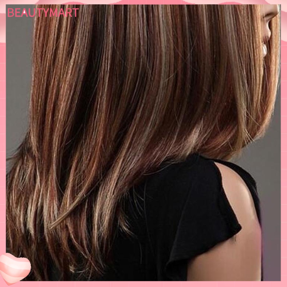 Bộ Tóc Giả Dài Thẳng Màu Gradient Thời Trang Cho Nữ