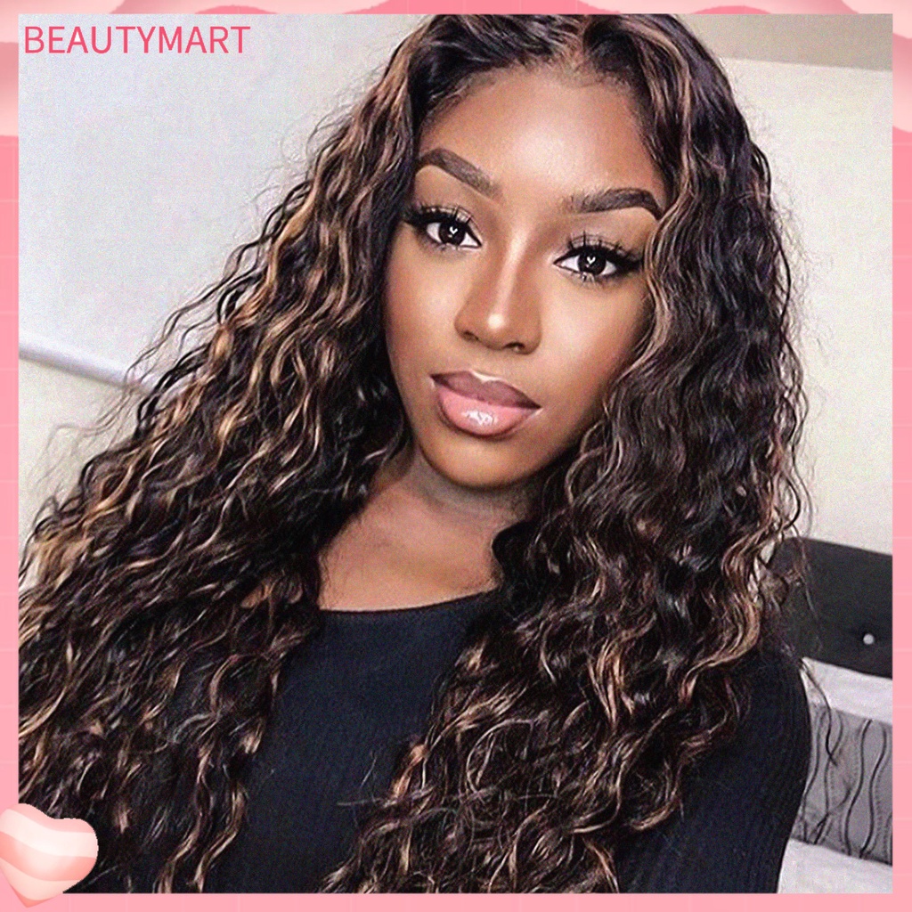 Bộ Tóc Giả Dài Xoăn Màu Nâu Đen Thời Trang Dành Cho Nữ
