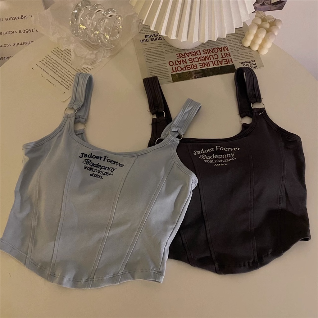 Áo Ngực Thể Thao Cotton Một Mảnh Có Mút Đệm Phong Cách Trẻ Trung Dành Cho Nữ