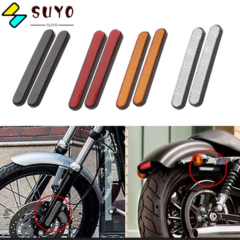 SUYO Set 2 Biển Cảnh Báo Phản Quang Gắn Phuộc Trước Xe Mô Tô Harley