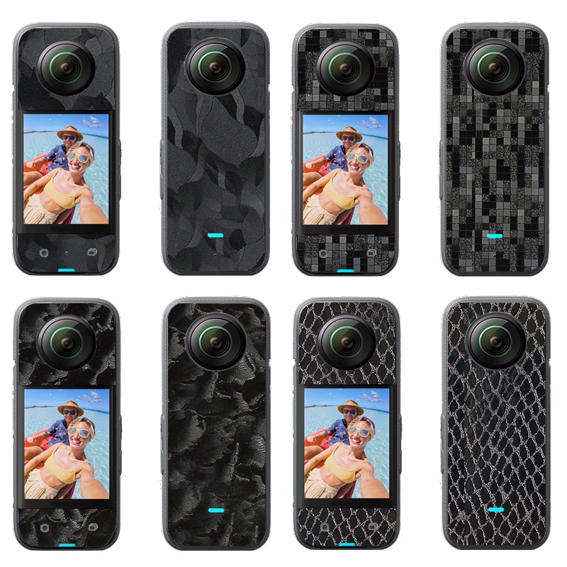 Miếng Dán PVC Họa Tiết Hình Học 3D Màu Đen Chống Trầy Xước Cho Insta360 One X3