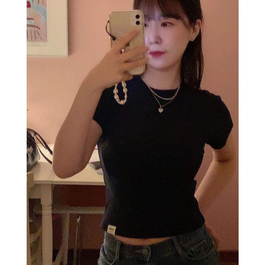 ~~~~~ Korean niche Glowny simple short-sleeved T-shirt suspender shorts short skirt home suit can be worn outside