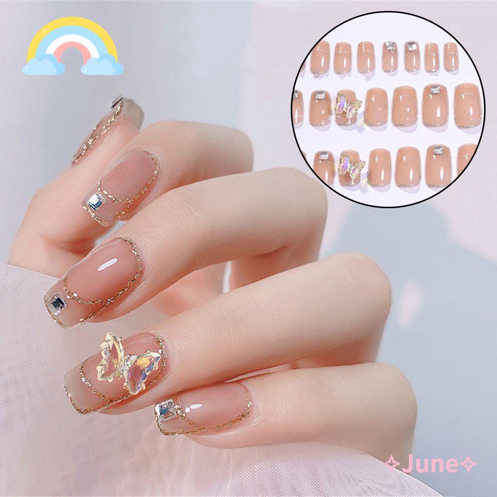 JUNE Miếng Dán Trang Trí Móng Tay Hình Bướm Xinh Xắn