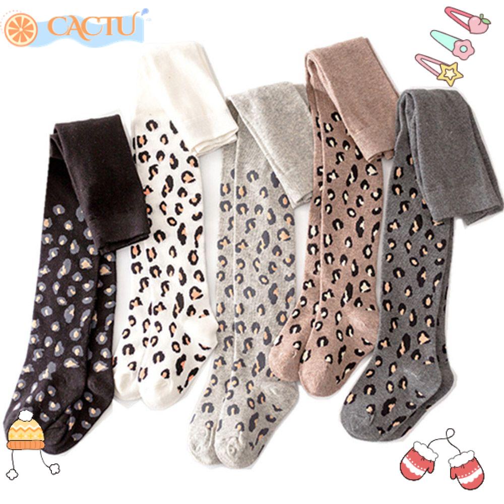 CACTU Quần Tất Dệt Kim Hoạ Tiết Da Báo Cho Bé Gái