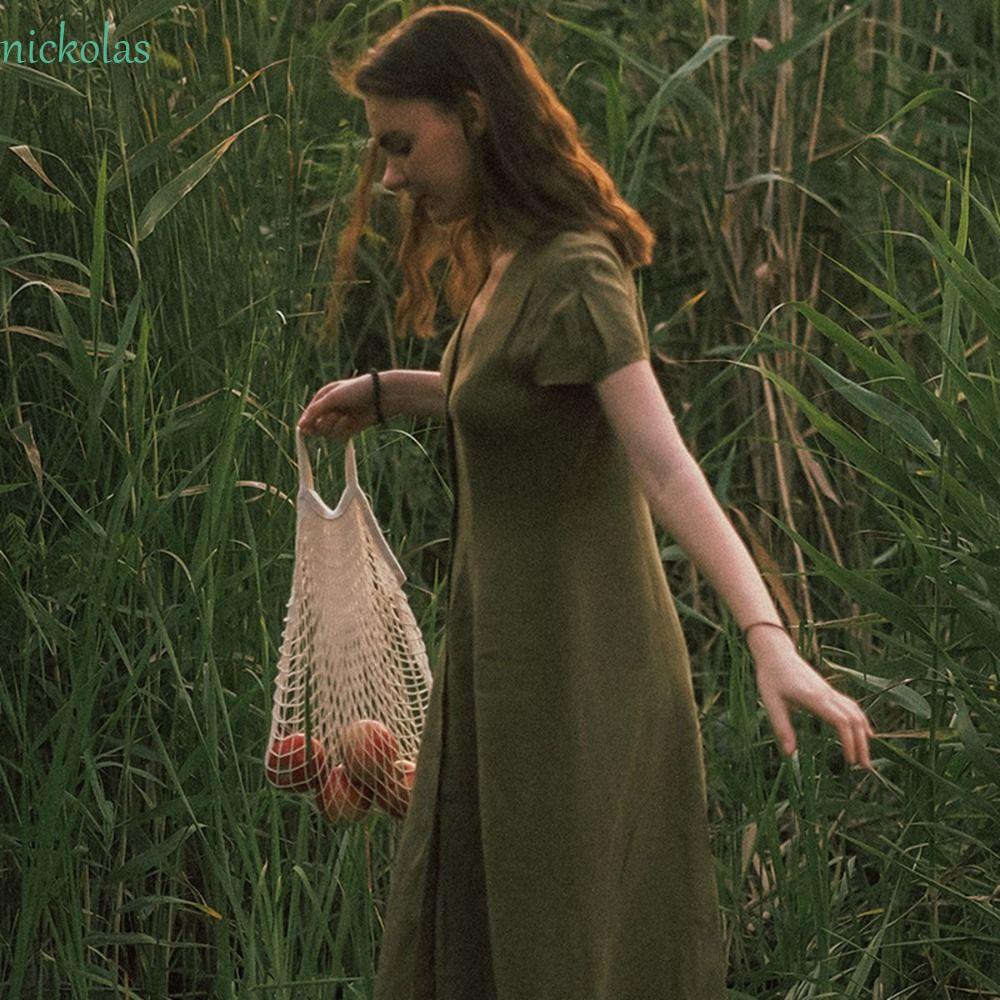 NICKOLAS Túi Lưới Mua Sắm Đa Năng Có Thể Tái Sử Dụng