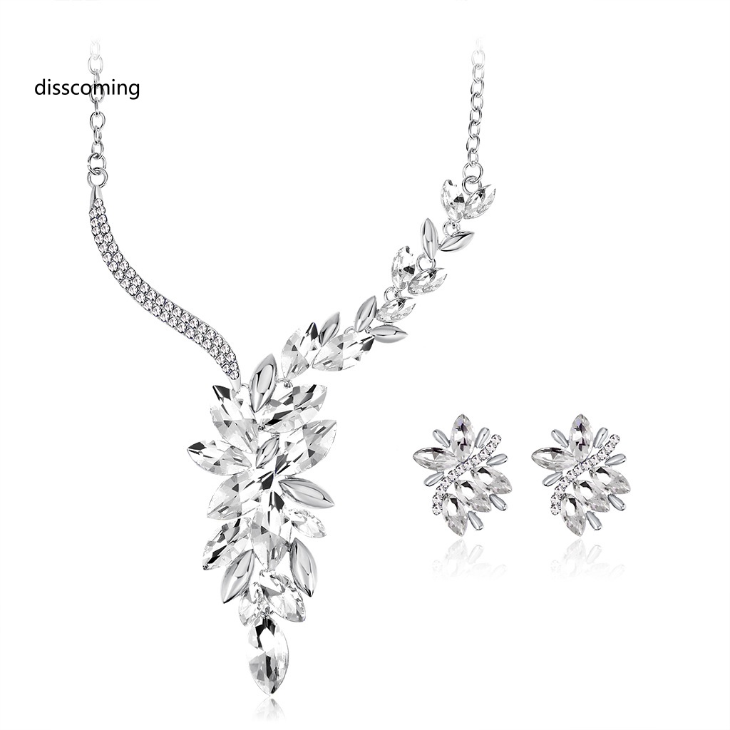 Áo Thun Tay Ngắn In Chữ SL| Bộ Vòng cổ + Bông Tai HìNh ChiếC Lá ĐíNh Đá Sang TrọNg