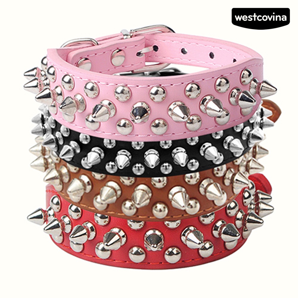[COD]♞Vòng Cổ Đinh BằNg Da Cho Thú Cưng
