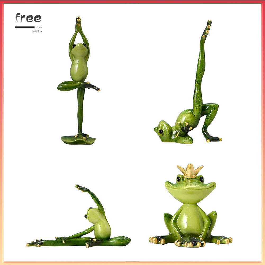 Tượng Ếch Tập Yoga Chống Thấm Nước Bằng Nhựa Resin Trang Trí Trong Nhà / Ngoài