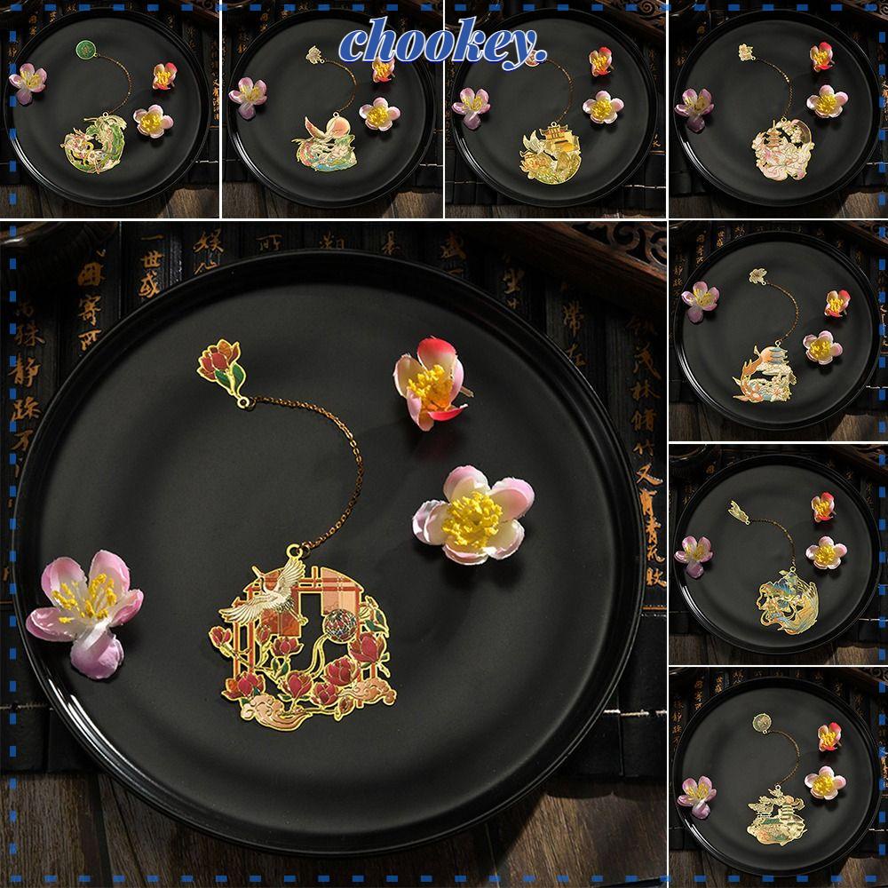CHOOKEY Set 2 Thẻ Đánh Dấu Trang Sách Phong Cách Trung Hoa