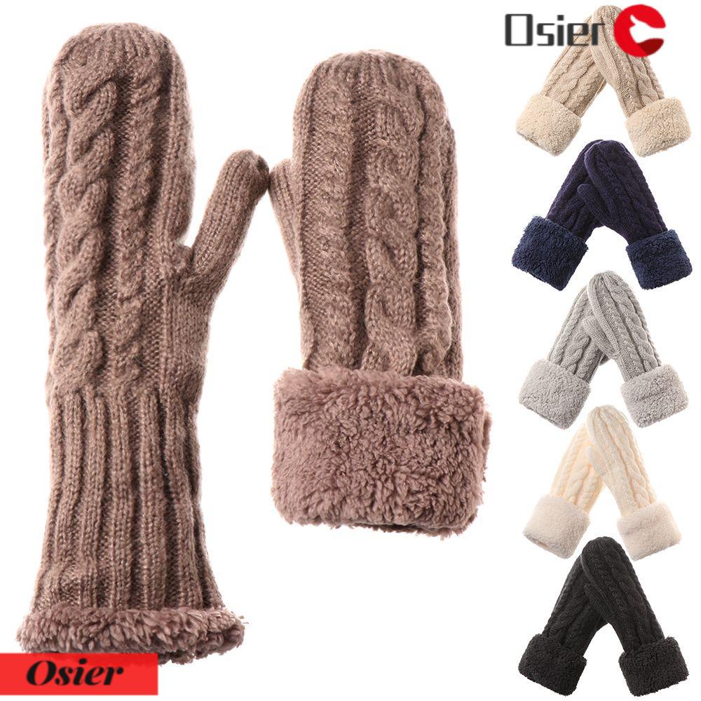 OSIER1 Găng Tay Nhung Dày Dặn Ấm Áp Cho Nữ