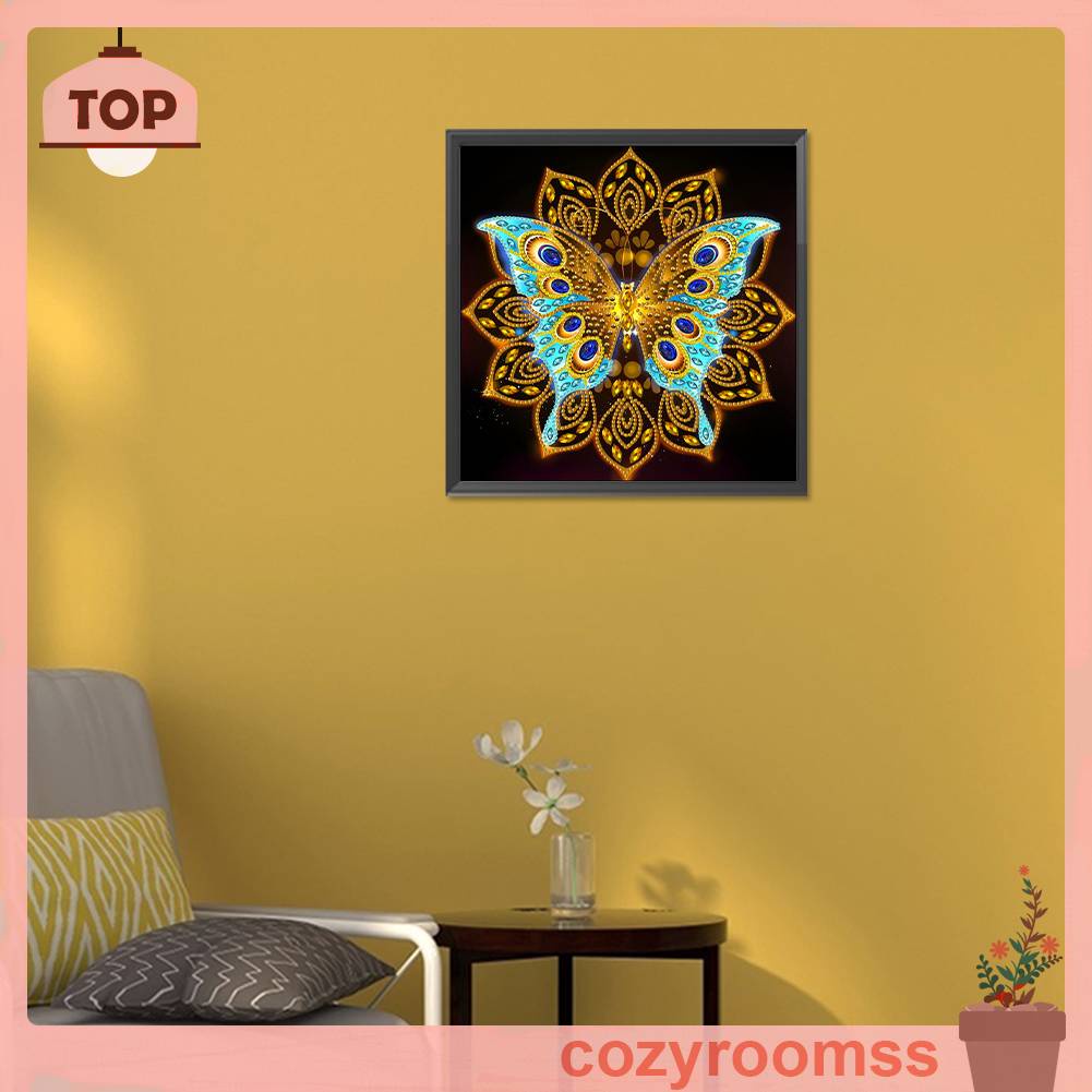 Bộ Tranh Đính Đá 5D Họa Tiết Bươm Bướm Độc Đáo DIY Dùng Trang Trí Nhà Cửa