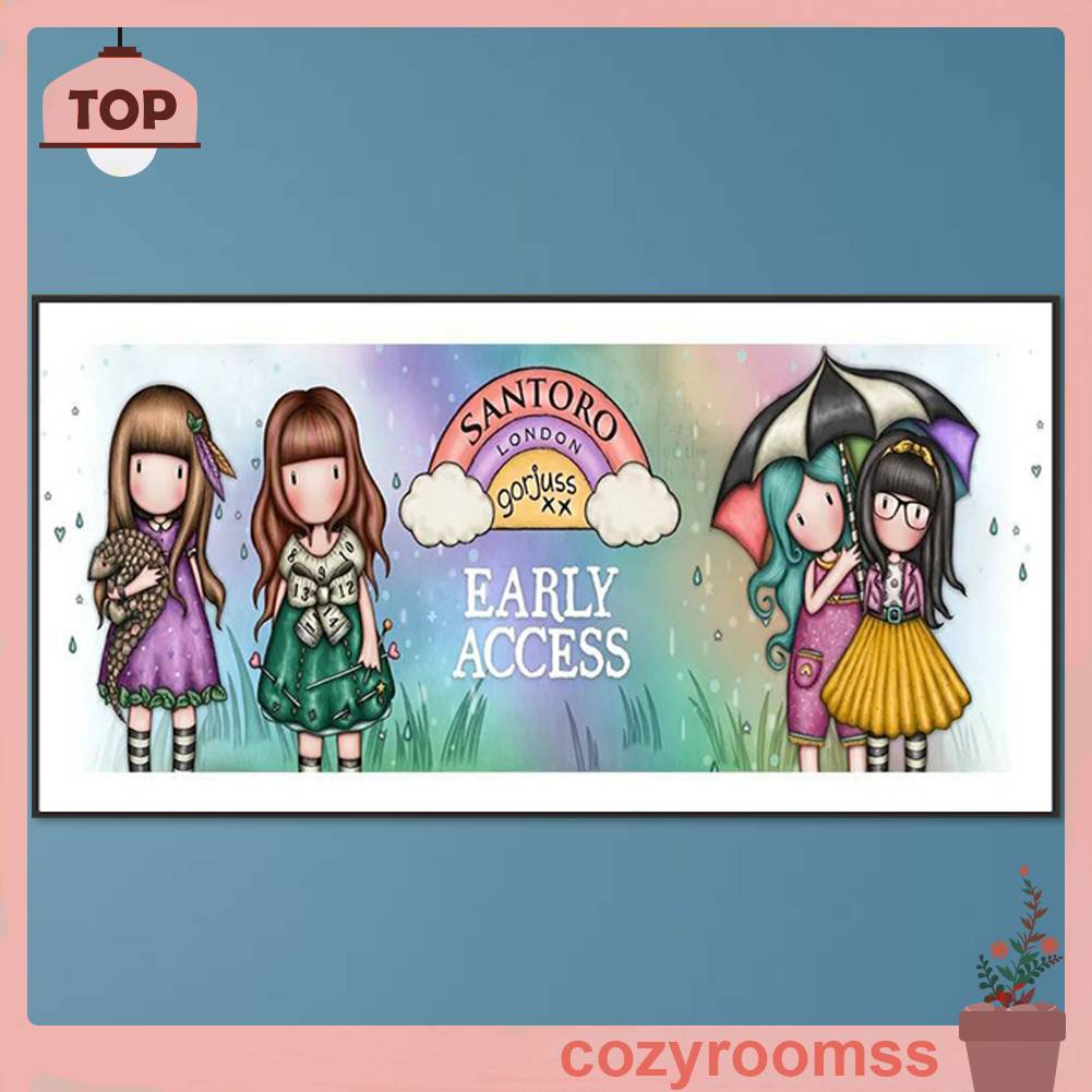 Tranh Đính Đá Kim Cương Toàn Bộ 5D DIY Hình Vẽ Cô Gái Trang Trí Nhà Cửa