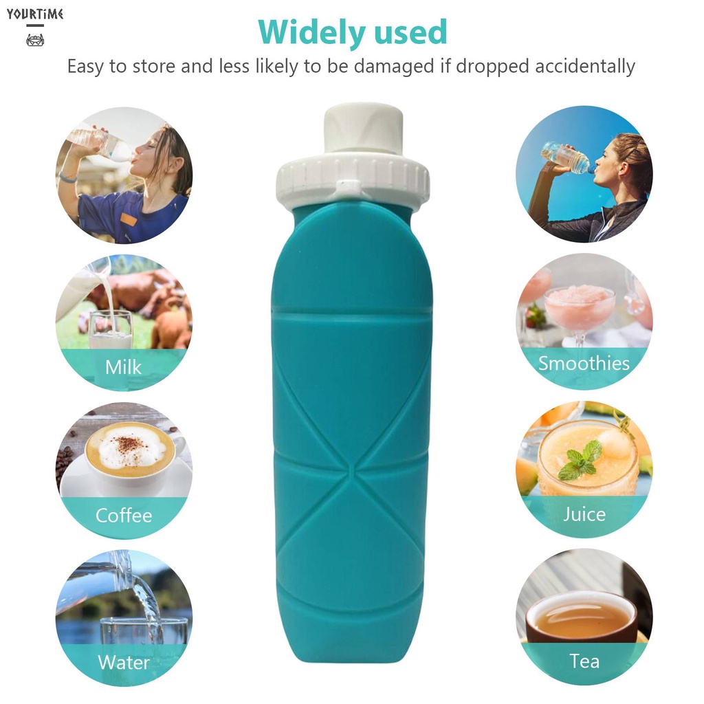 Bình Nước Thể Thao Bằng Silicone Có Thể Gấp Gọn Tiện Dụng