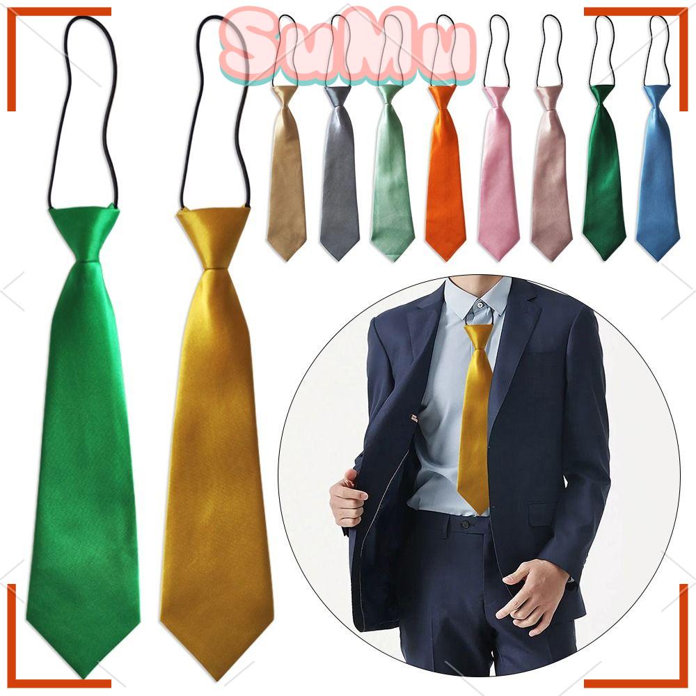 SUMU Cà Vạt Đồng Phục Bằng Satin Co Giãn Màu Trơn Dễ Thương Dành Cho Bé