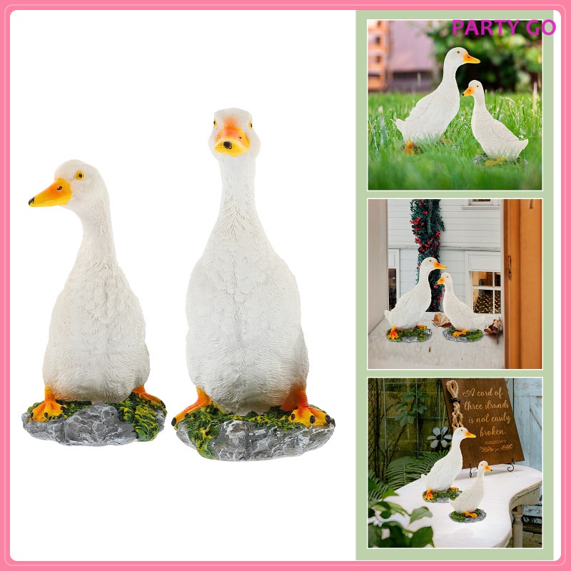 Bộ 2 Chú Vịt Nhỏ Bằng Nhựa Resin Trang Trí Bảng Điều Khiển Xe Hơi