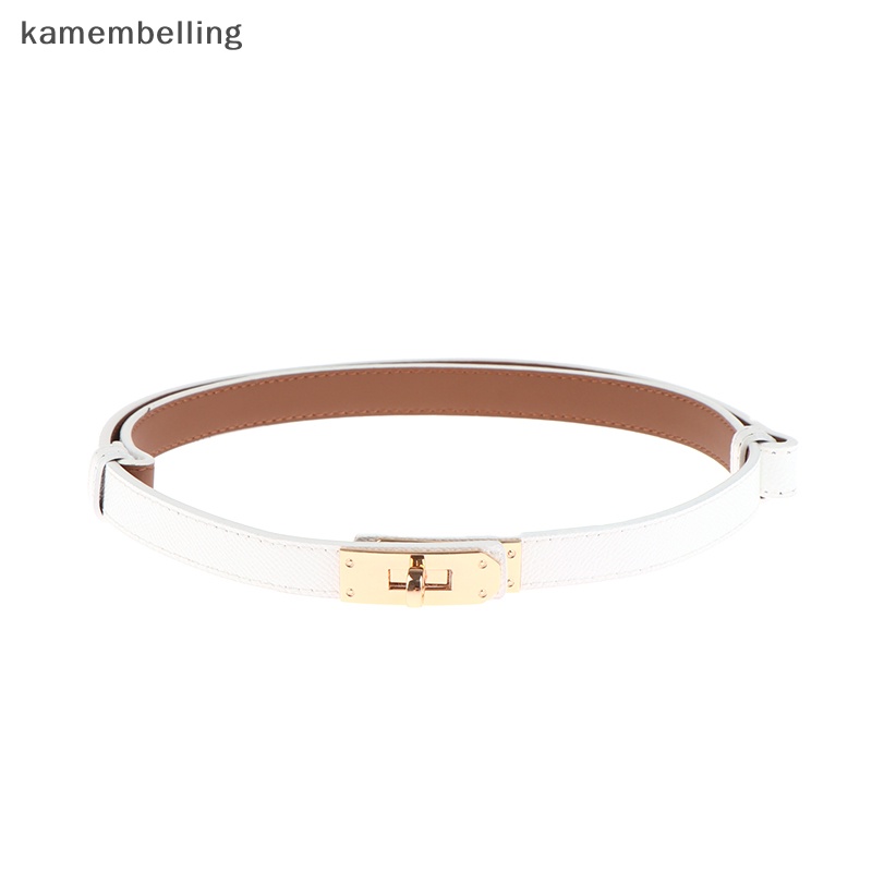 Kamembelling Thắt Lưng Da Bản Nhỏ Phối Khóa Kim Loại Thời Trang Cho Nữ