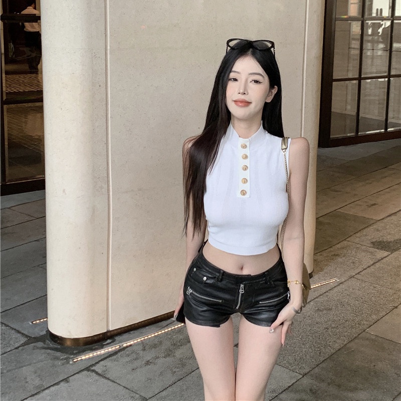 Áo Dệt Kim Sát Nách Cổ Lọ Thời Trang Mùa Hè