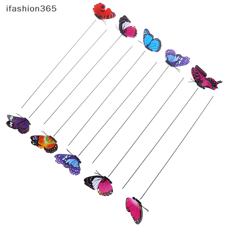 Set 10 Chậu Hoa Hình Bướm Nhiều Màu Sắc Dùng Trang Trí Sân Vườn ifashion365