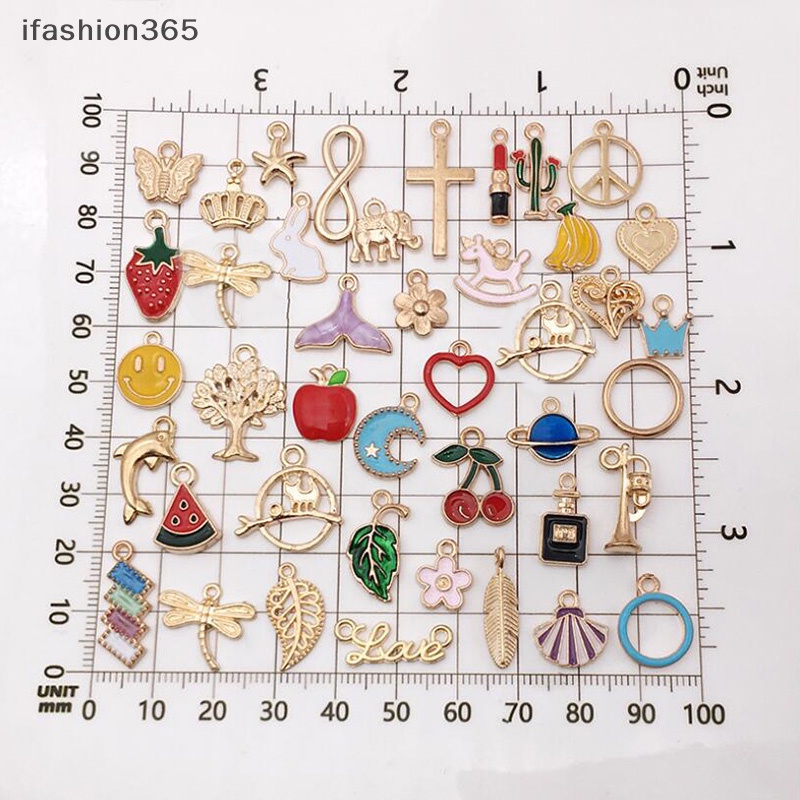 Mặt Dây Chuyền Tráng Men Hình Chữ Ch / Bông Hoa / Động Vật DIY Làm Trang Sức Thủ Công Thời Trang ifashion365