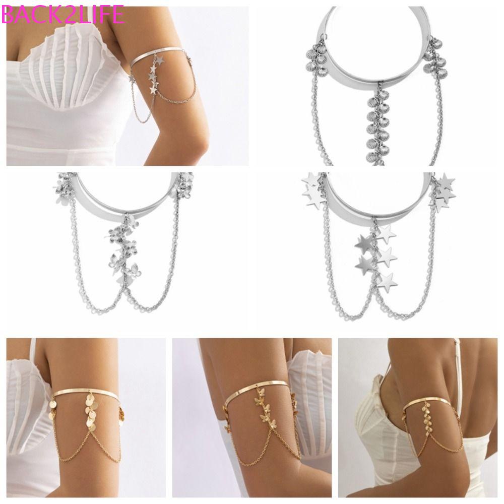 Vòng Đeo Tay Dạng Chuỗi Tua Rua Họa Tiết Hình Học / Bướm / Ngôi Sao Thời Trang Cho Cô Dâu Back2Li