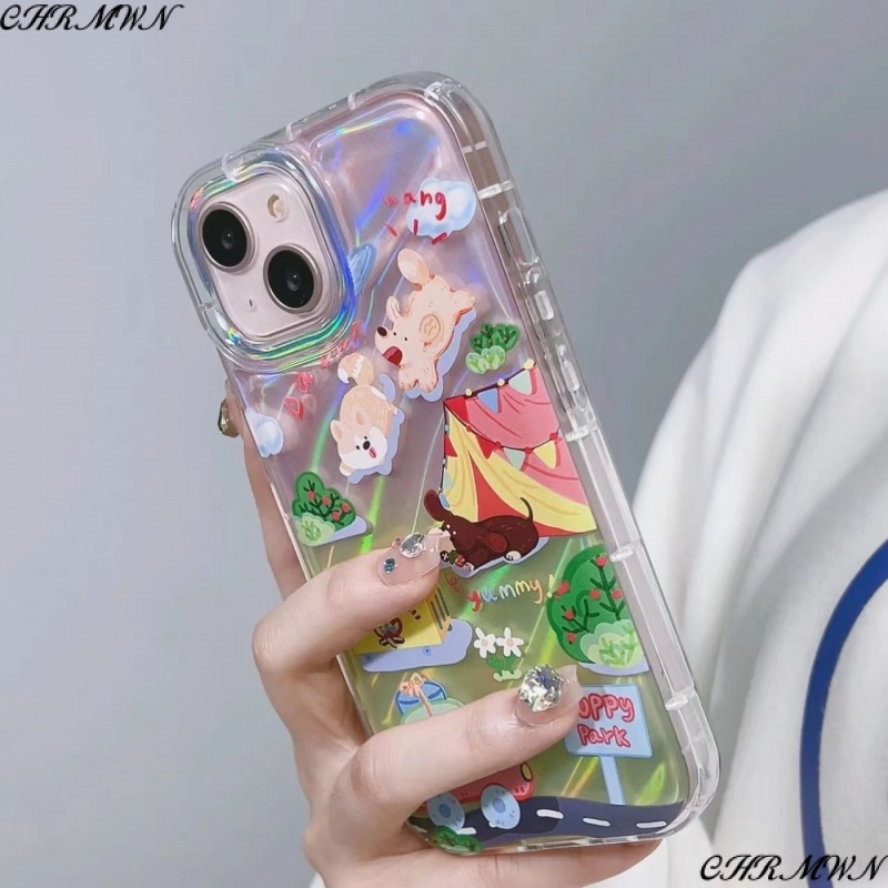 Ốp Điện Thoại Dẻo Họa Tiết Cô Gái / Chú Chó Dễ Thương Chống Sốc Cho iPhone14pro11xr 678 13xs 12