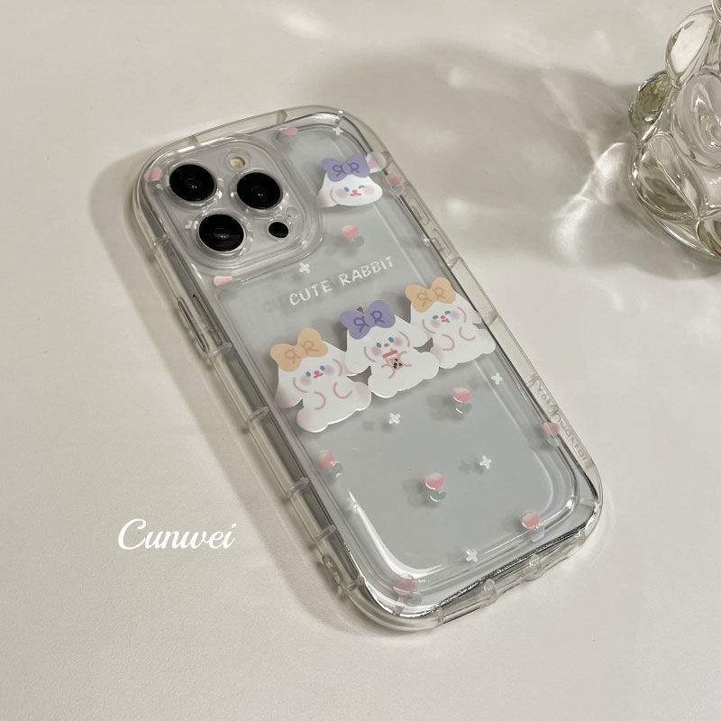 Ốp Điện Thoại Dẻo Họa Tiết Chú Thỏ Dễ Thương Cho Iphone14Promax11 12 / 13 xs 78p 8D0F