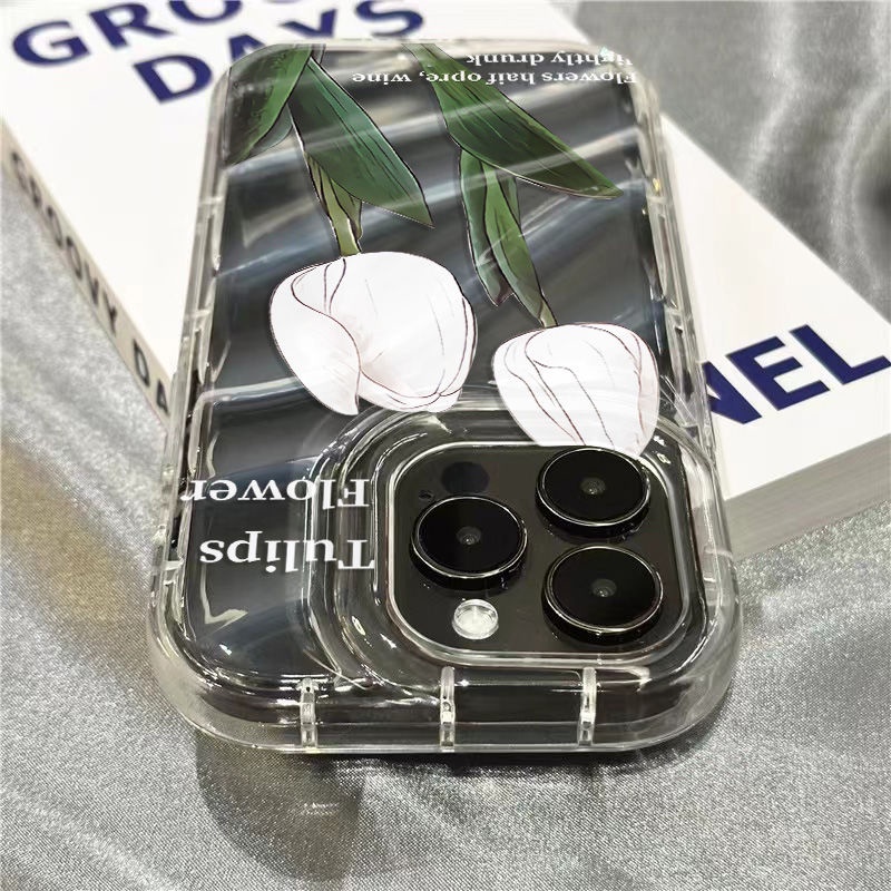 Ốp Điện Thoại Mềm Trong Suốt Họa Tiết Hoa Xinh Xắn Cho Iphone 14Promax 1312 / 11 7 / 8plus xr