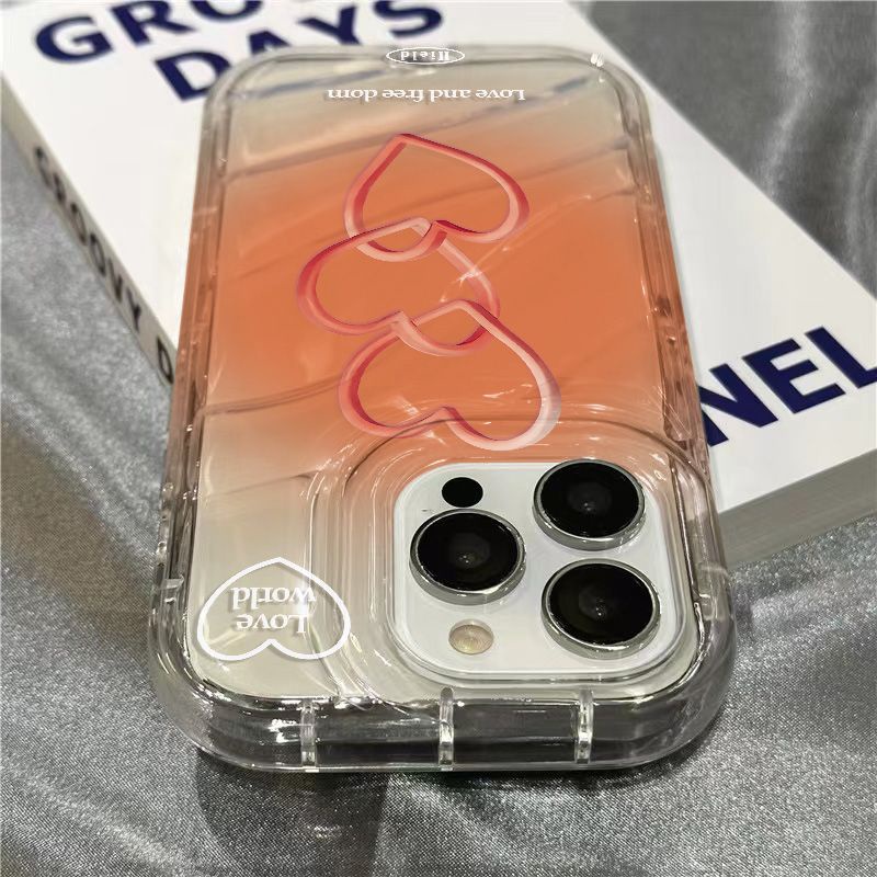 Ốp Điện Thoại Mềm Trong Suốt Màu Gradient Họa Tiết Trái Tim Cho Iphone 14Promax Xr 1312 11 87 EKD8