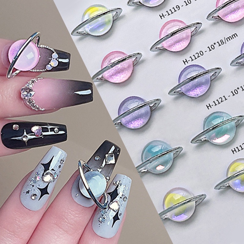 UR Sugar Set 10 Phụ Kiện Trang Trí Móng Tay Hình Hành Tinh Đính Đá Xinh Xắn