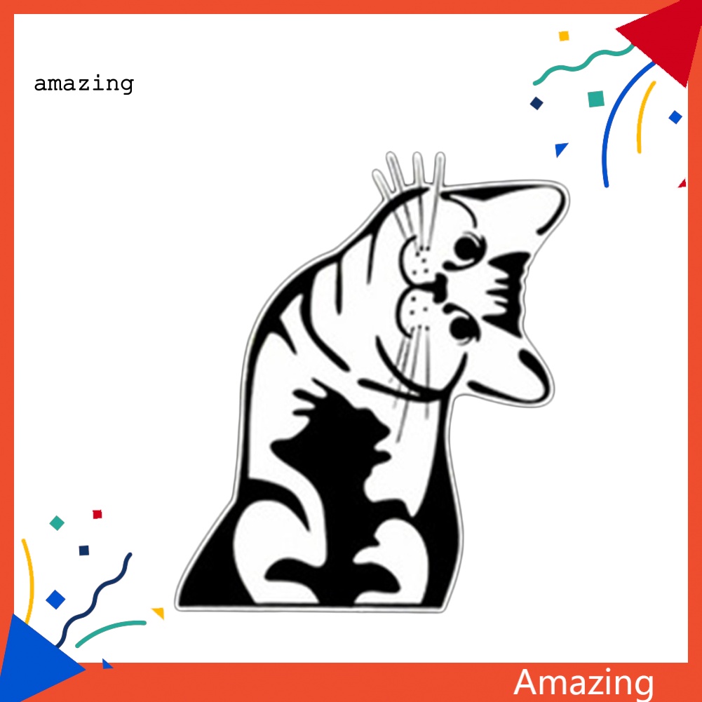 Đề Can Dán Trang Trí Xe Hơi / Laptop / Cửa Sổ Tự Dính Họa Tiết Chú Mèo Hoạt Hình Vui Nhộn