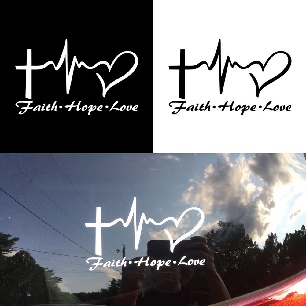 Đề Can Vinyl In Chữ Jesus HOPE LOVE Sáng Tạo Trang Trí Xe Hơi