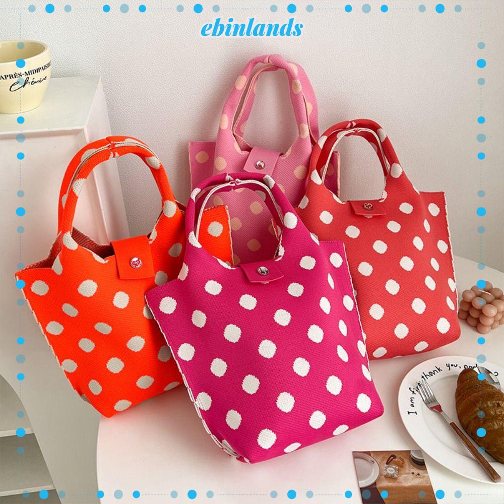 EBINLANDS Túi Xách Đan Len Thủ Công Sức Chứa Lớn Có Thể Tái Sử Dụng Cho Nữ