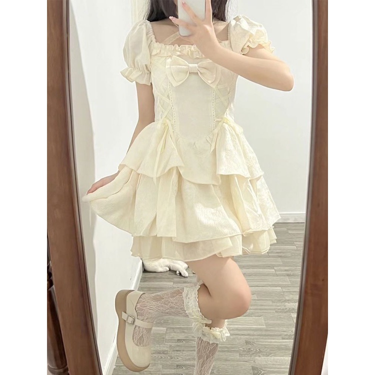 Đầm Ôm Dáng Cột Dây Nơ Ghép Hình Trái Tim Ngọt Ngào Mùa Hè Cho Nữ Sinh