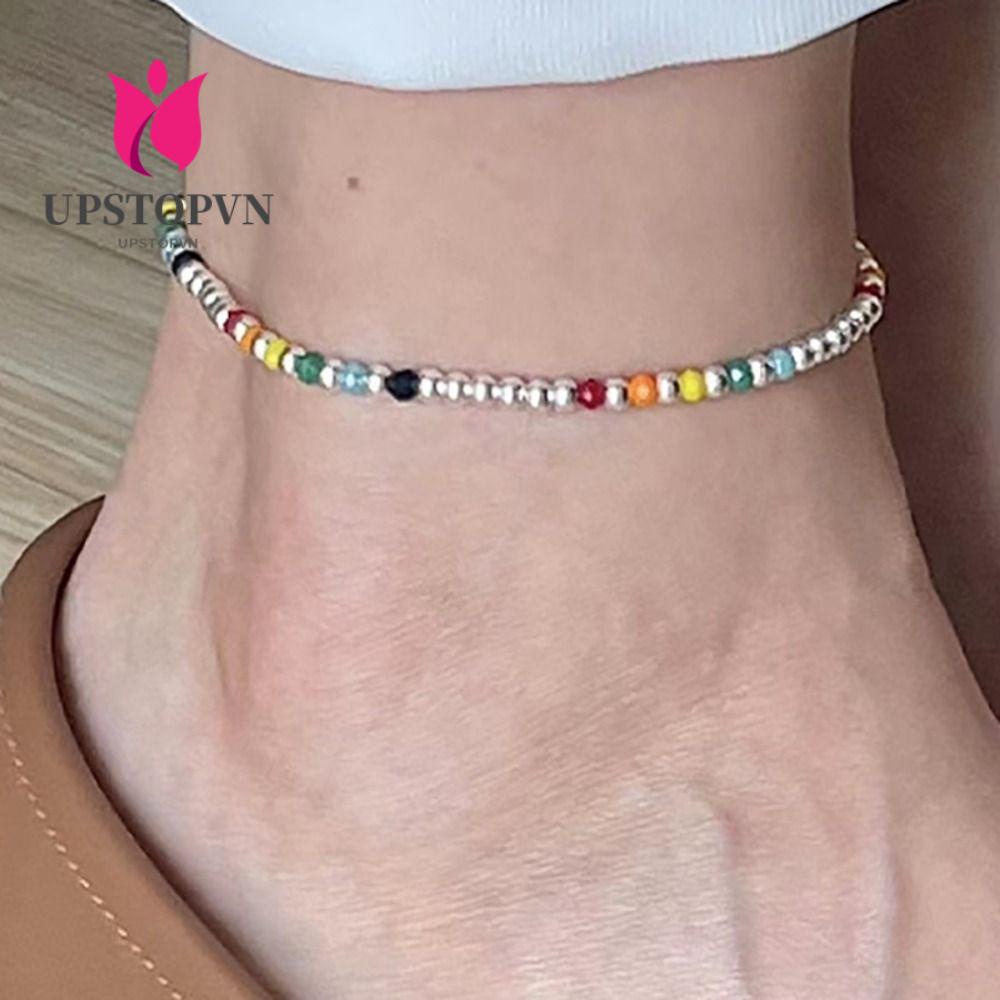 Upstopvn Lắc Chân Chuỗi Hạt Nhiều Màu Sắc Co Giãn Thanh Lịch Mùa Hè Cho Bữa Tiệc