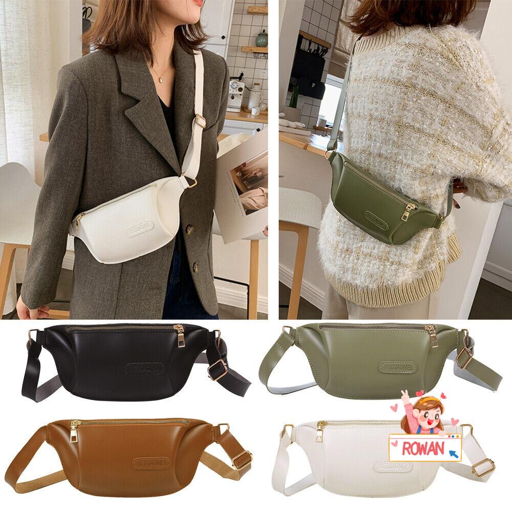 ROWANS Túi Đeo Chéo Vai / Đeo Trước Ngực Bằng Da PU Có Khóa Kéo Thời Trang Dành Cho Nữ