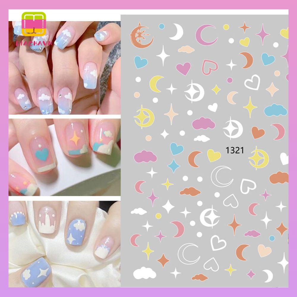 DIACHAVN 1 Miếng Dán Trang Trí Móng Tay DIY Thời Trang Dành Cho Mùa Hè