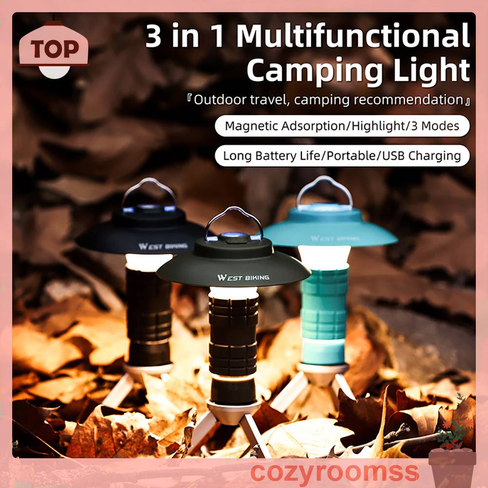 Đèn Pin Sạc USB Mini 2200mAh Mang Đi Cắm Trại Tiện Dụng