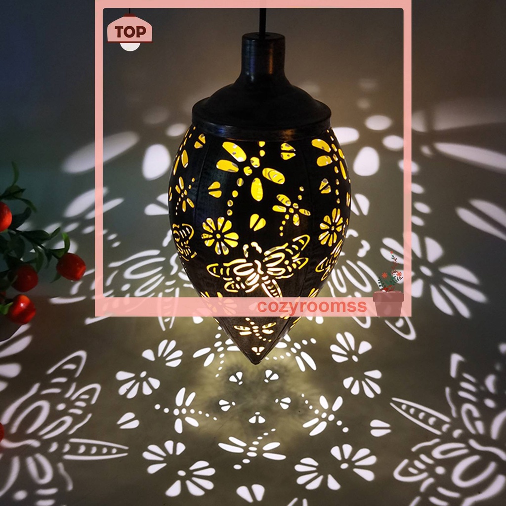 Lồng Đèn Treo Trang Trí Sân Vườn Bằng Sắt Sử Dụng Năng Lượng Mặt Trời Chống Thấm Nước