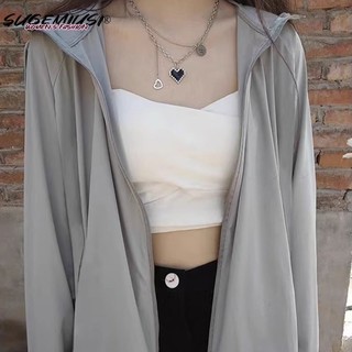 Áo Khoác Cardigan Mỏng Có Nón Chống Nắng Chống Tia Cực Tím Thoáng Khí Ôm Dáng Thời Trang Mùa Hè Cho Nữ