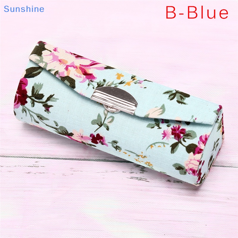 Hộp Đựng Son Môi Họa Tiết Thêu Hoa Kèm Gương Phong Cách Retro