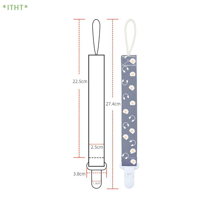 Dây Kẹp Núm Ti Giả Bằng Polyester Chống Rơi Họa Tiết Hoạt Hình Cho Bé Mới