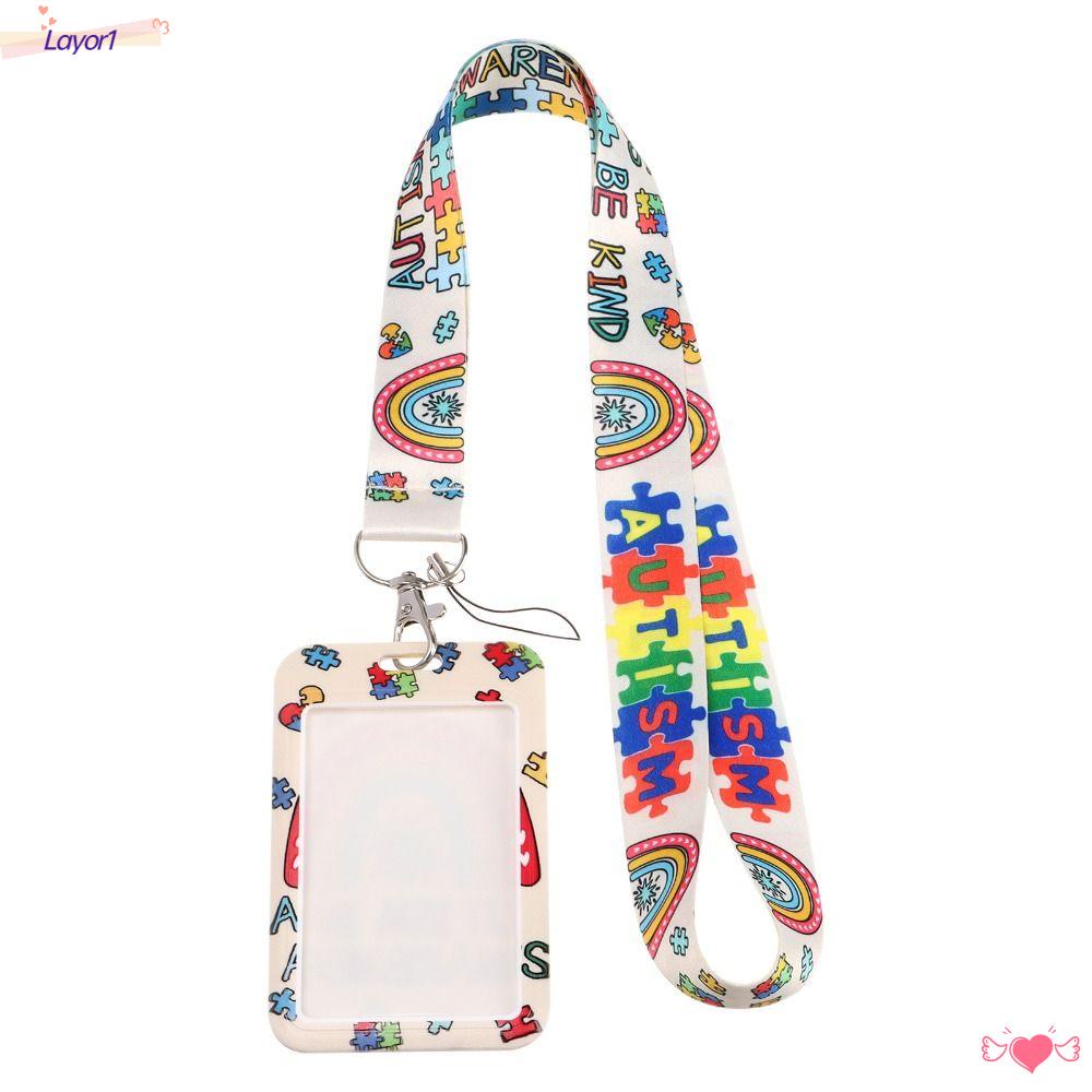Dây Đeo Thẻ ID / Huy Hiệu LAYOR1 Màu Cầu Vồng Tiện Dụng Cho Văn Phòng