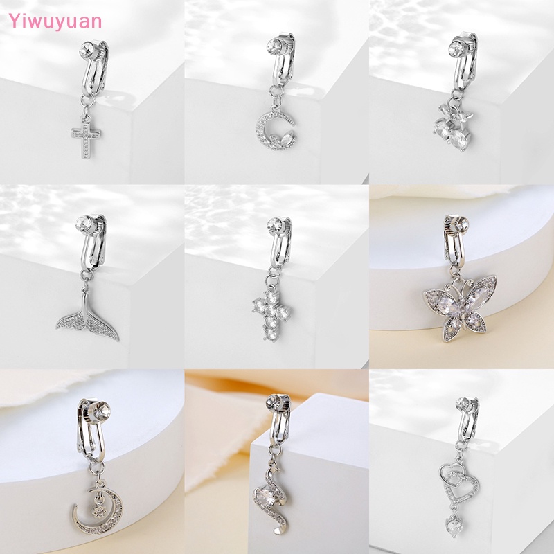 < Yiwuyuan > Khuyên Rốn Đính Pha Lê Giả Hình Bướm Mặt Trăng Mới