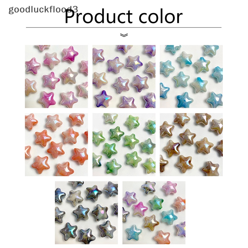 10 Hạt Acrylic Hình Ngôi Sao Năm Cánh Lấp Lánh Đầy Màu Sắc Dễ Thương Trang Trí Vòng Tay DIY [f