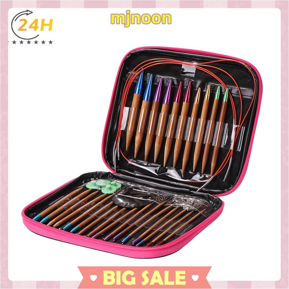 Bộ 13 Cặp Kim Đan Len Bằng Tre Nhiều Màu Sắc Có Thể Tháo Rời DIY
