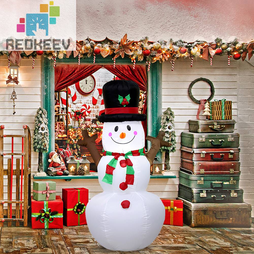 Bong Bóng Người Tuyết Có Đèn LED 1.6m Dùng Trang Trí Tiệc Giáng Sinh