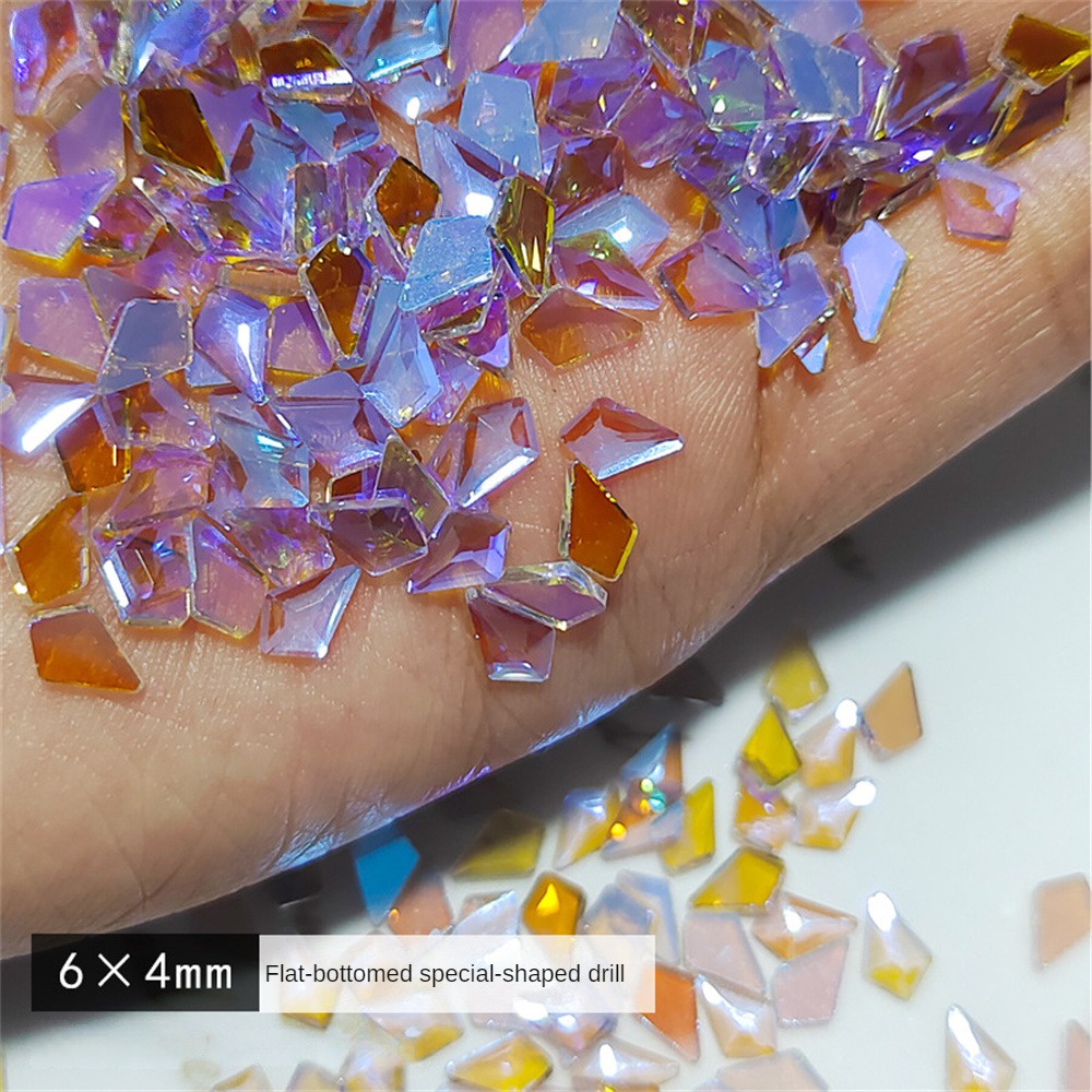 ⭐IN STOCK Tím Rock Crystal Nail Art Trang trí nâng cao móng tay Trang trí móng tay Nhiều lựa chọn Trang sức kim cương giả trang trí móng tay Hỗn hợp màu Trang trí móng tay ⭐cocomall12