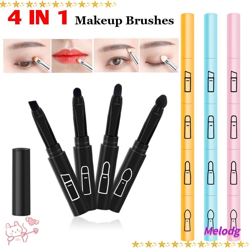 MELODG Set 3 Cọ Trang Điểm Phấn Mắt Đa Năng Có Thể Tháo Rời Bằng Nhựa Bền Tiện Lợi Dành Cho Đi Du Lịch