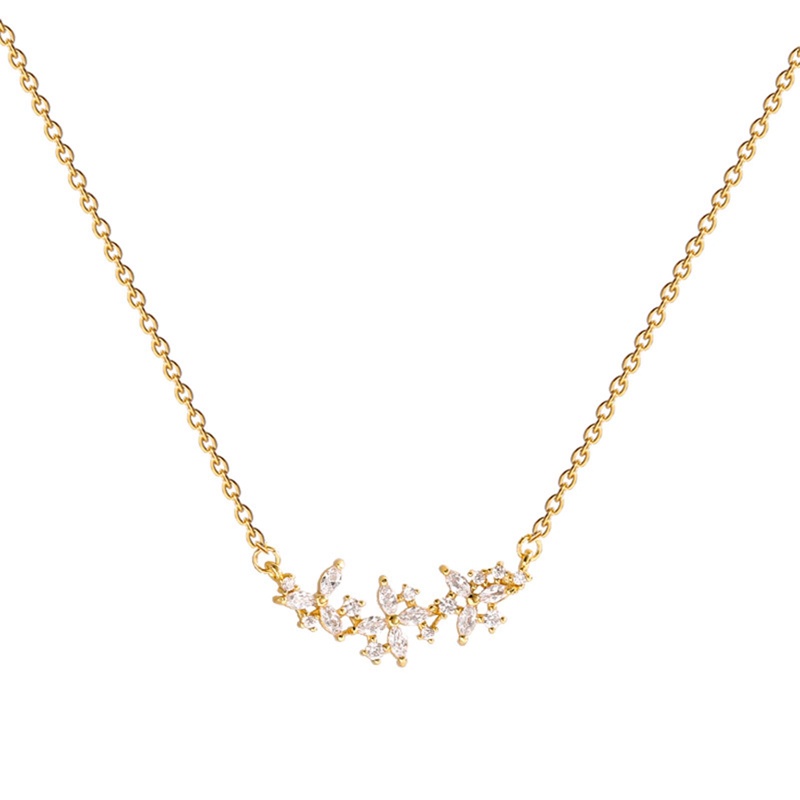 Ygt Vòng Cổ Choker Bằng Thép Titan Mặt Hình Cánh Hoa Đính Đá Zircon Sang Trọng Thời Trang Cho Nữ