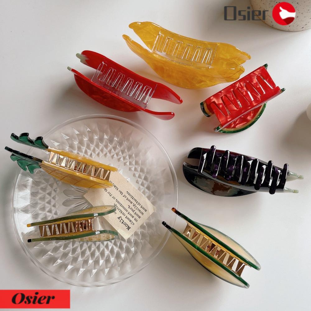 OSIER1 Kẹp Tóc Hình Trái Cây Nhiều Màu Sắc Dễ Thương Cho Nữ